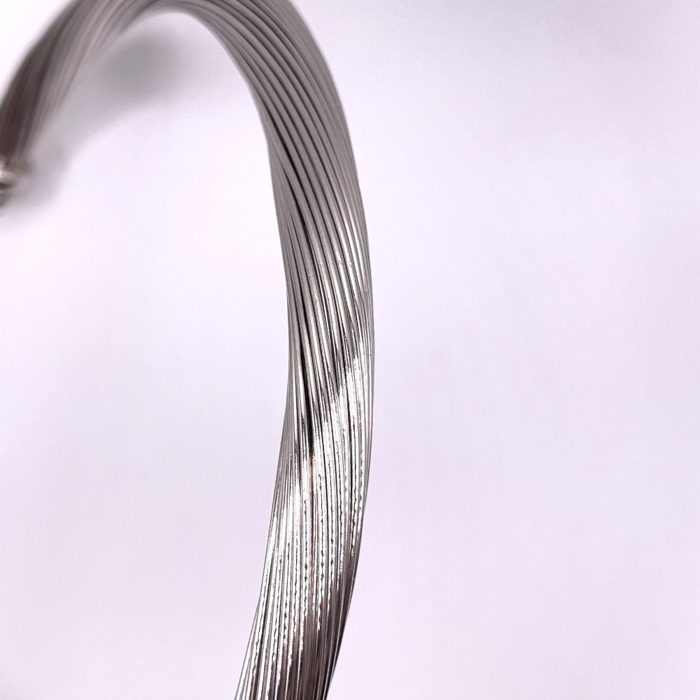 Vintage Silver Tone Twisted Wire Modernist Minimalist Choker Torque Necklace - Picture 3 of 10